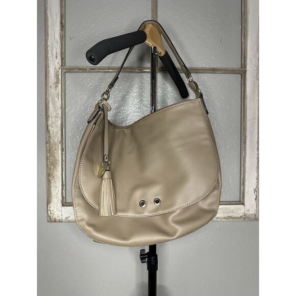 London Fog Collection Camel Brown Shoulder Handbag Purse Soft Faux Leather - Picture 1 of 16